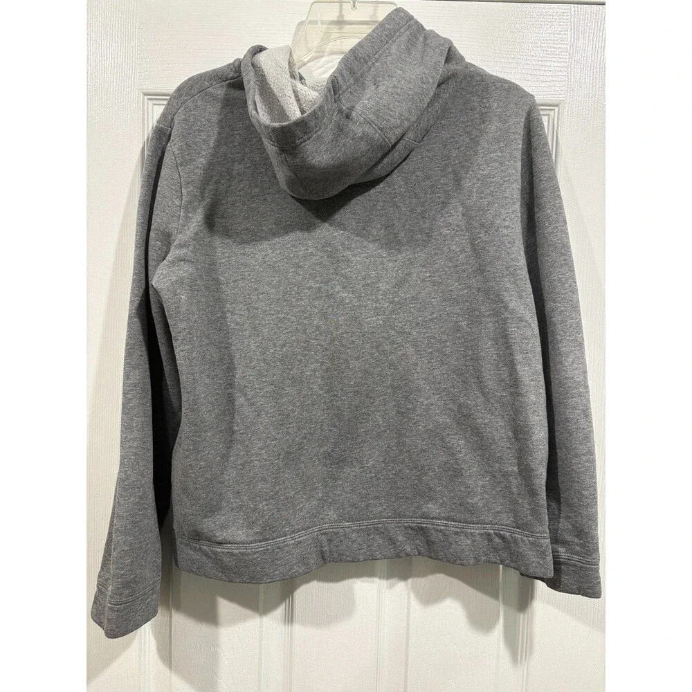 Nike Women's XL Gray Full Zip Fleece Hoodie Sweatshirt Embroidered Logo